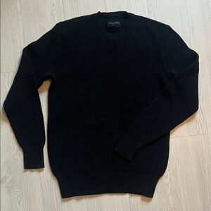 All Saints Men's Classic Black Crewneck Sweater